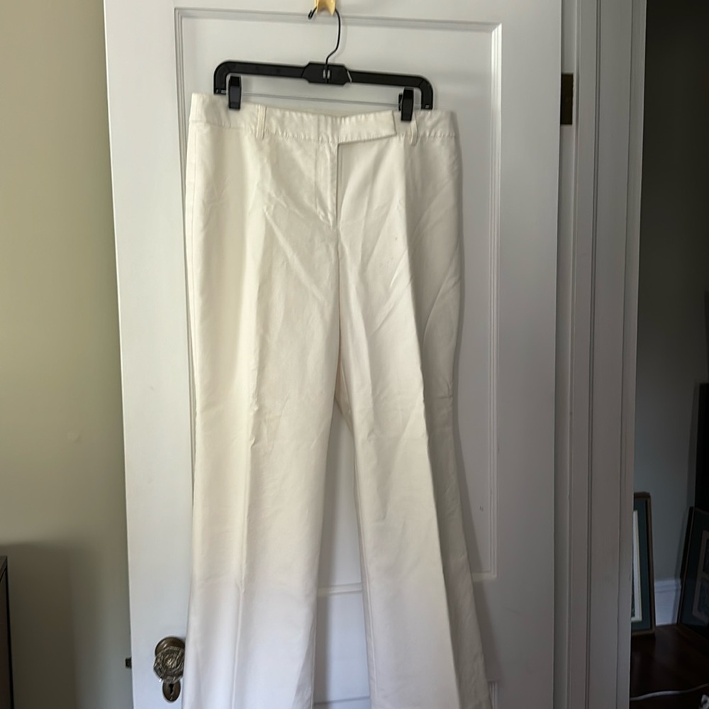 Ann Taylor Loft white trousers fully lined